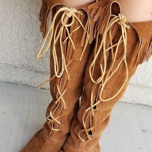 Suede Chestnut Moccasins